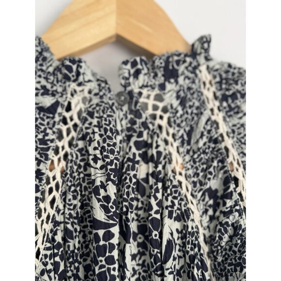 Sea New York Priya Organic Cotton Flutter Sleeve Floral Top Small Sustainable - Picture 8 of 12